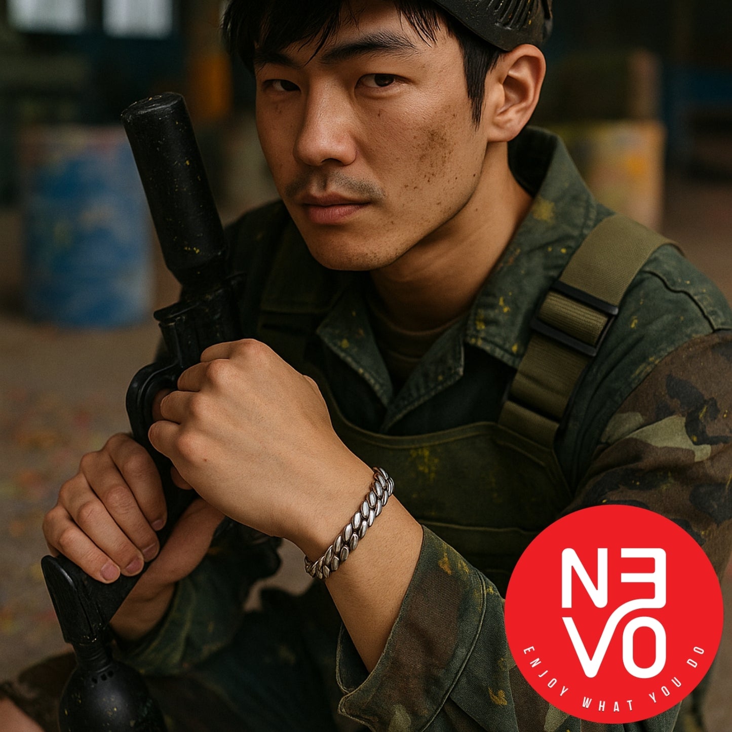 N3VO Vulcan Cuban Link Bracelet – Silver Finish
