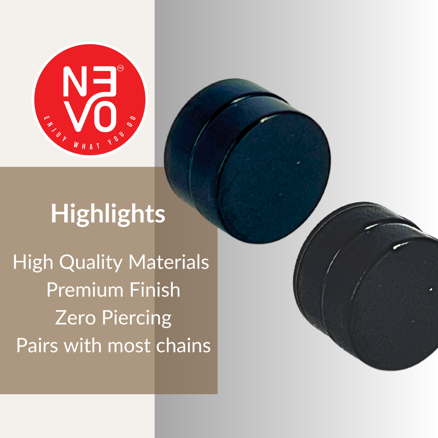 N3VO Noir Magnetic Studs