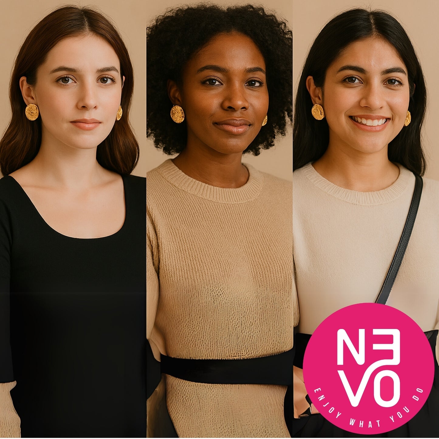 N3VO Textured Stud Earrings
