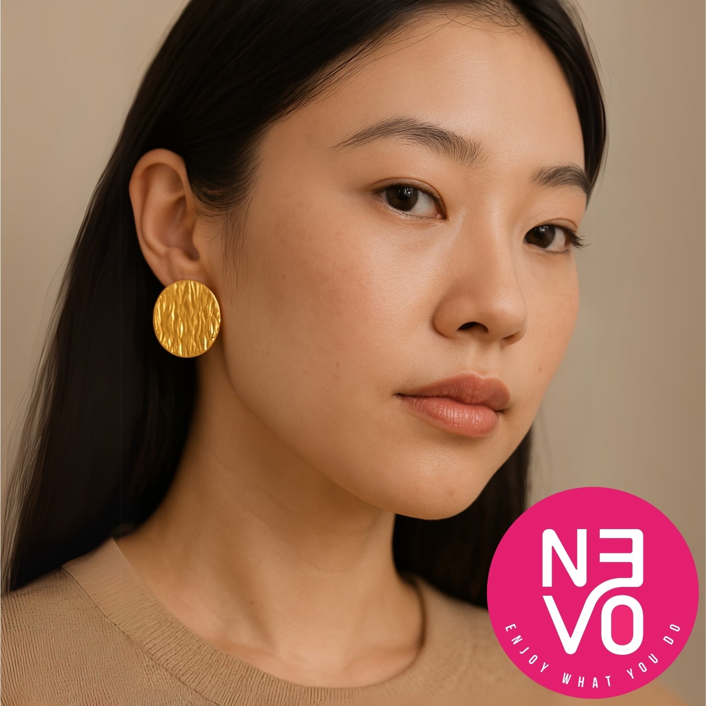 N3VO Textured Stud Earrings