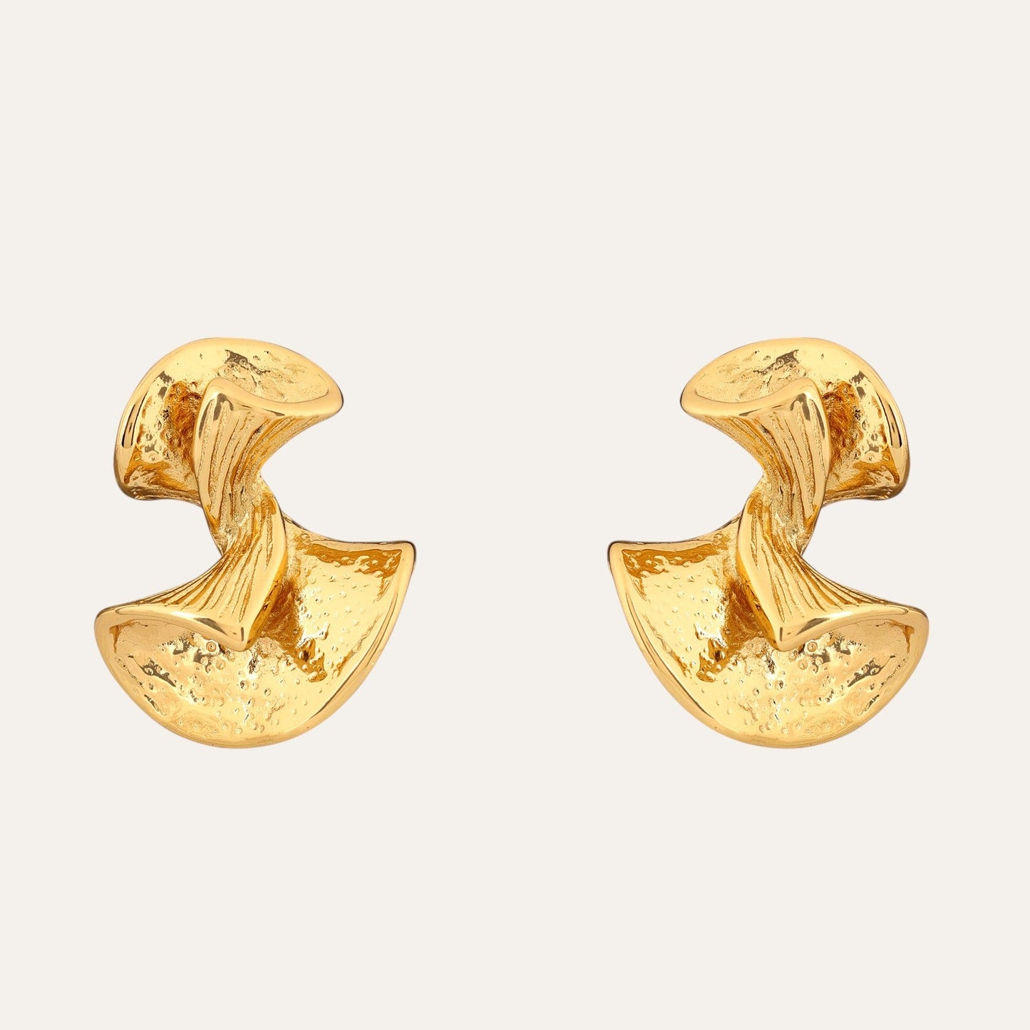 N3VO Liquid Gold Stud Earrings