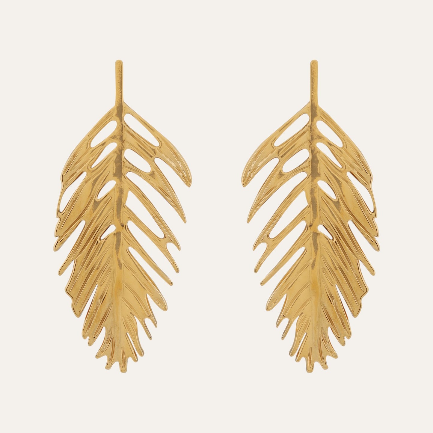 N3VO Golden Fern Earrings