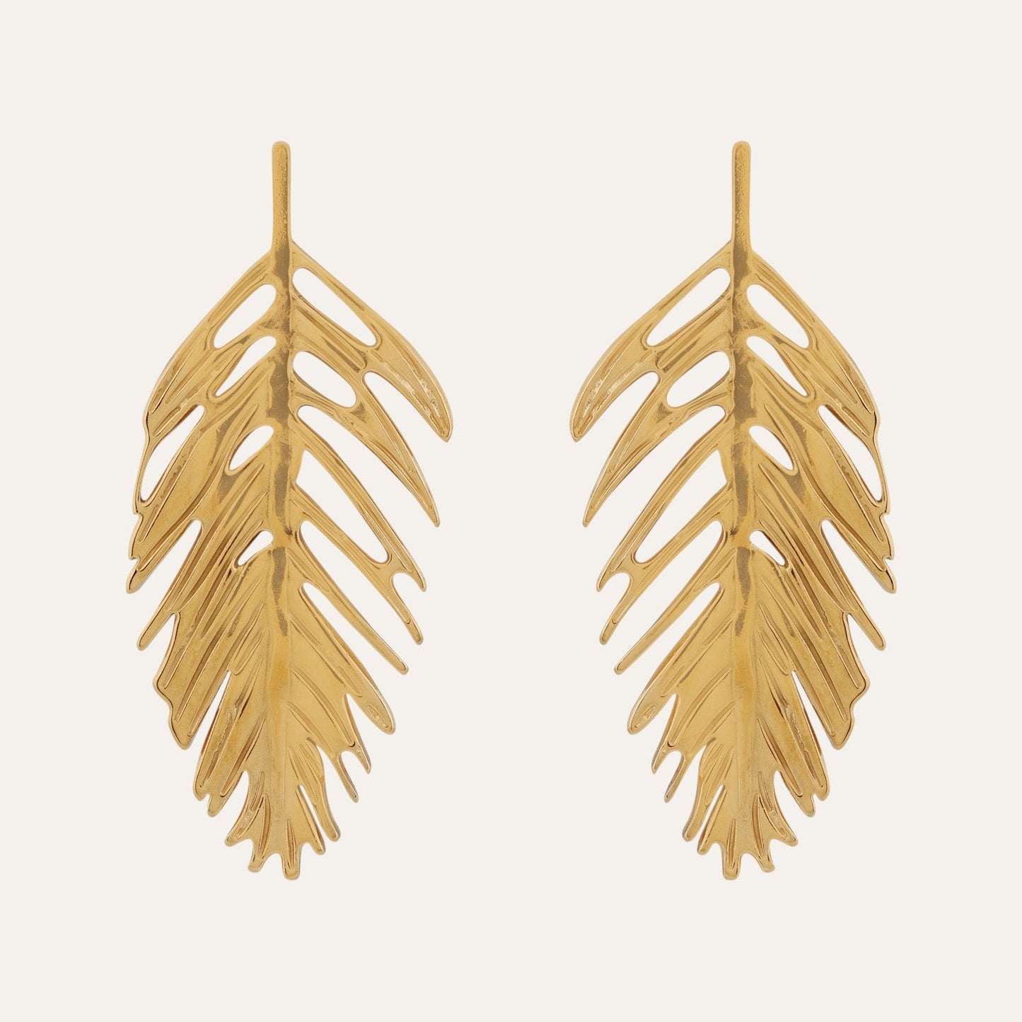 N3VO Golden Fern Earrings