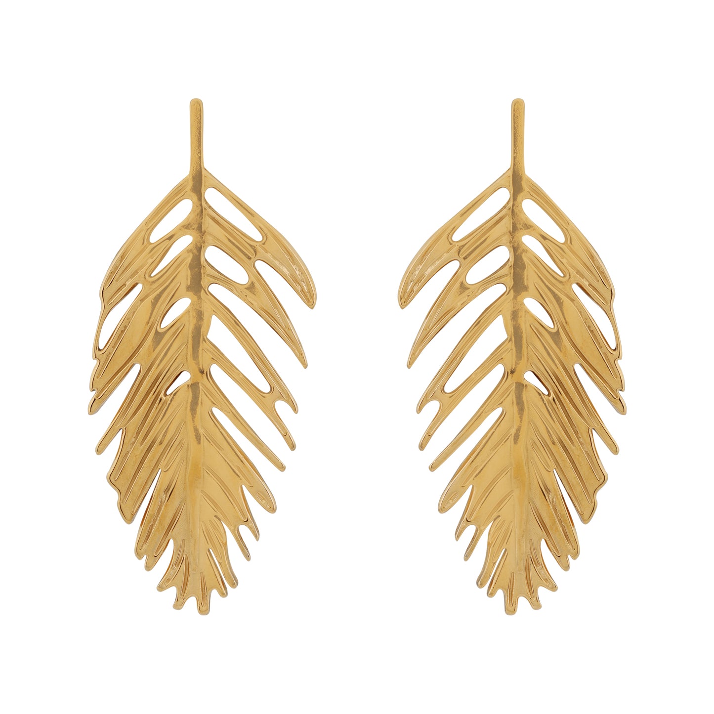 N3VO Golden Fern Earrings