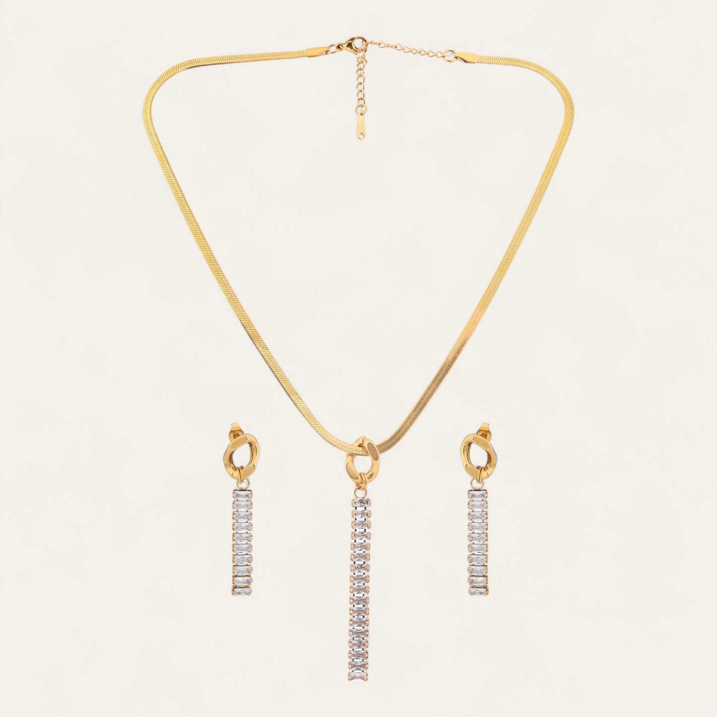 N3VO Golden Cascade Jewelry Set