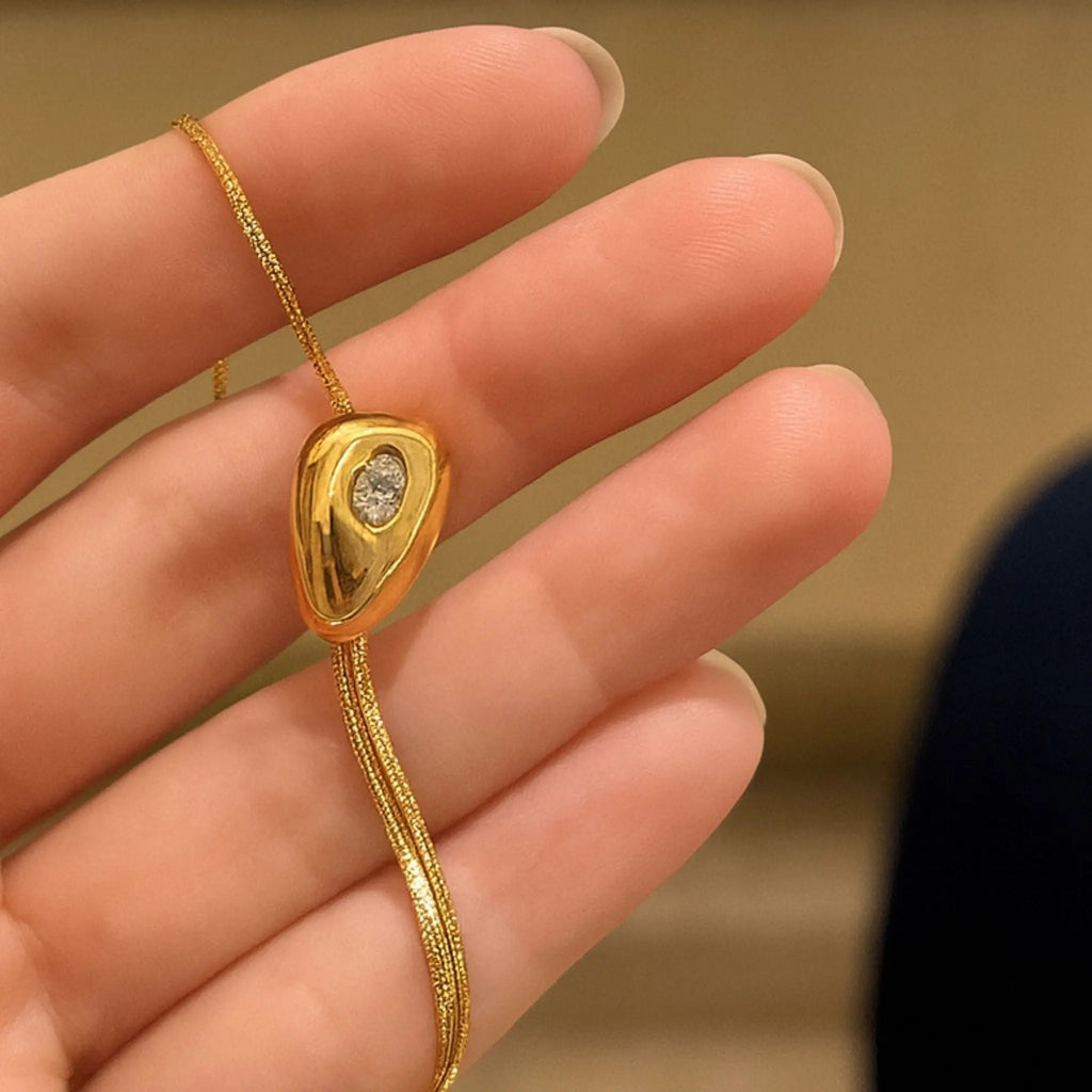 Golden Pebble Necklace N3VO