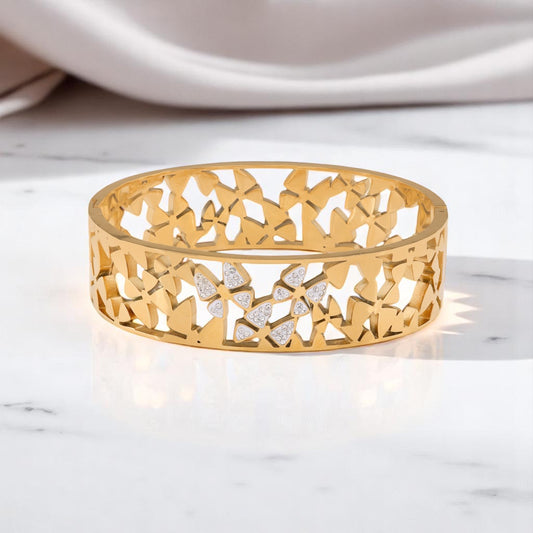 N3VO Aurelia Gold Matte Bangle