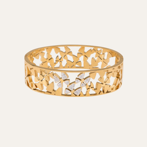 N3VO Aurelia Gold Matte Bangle