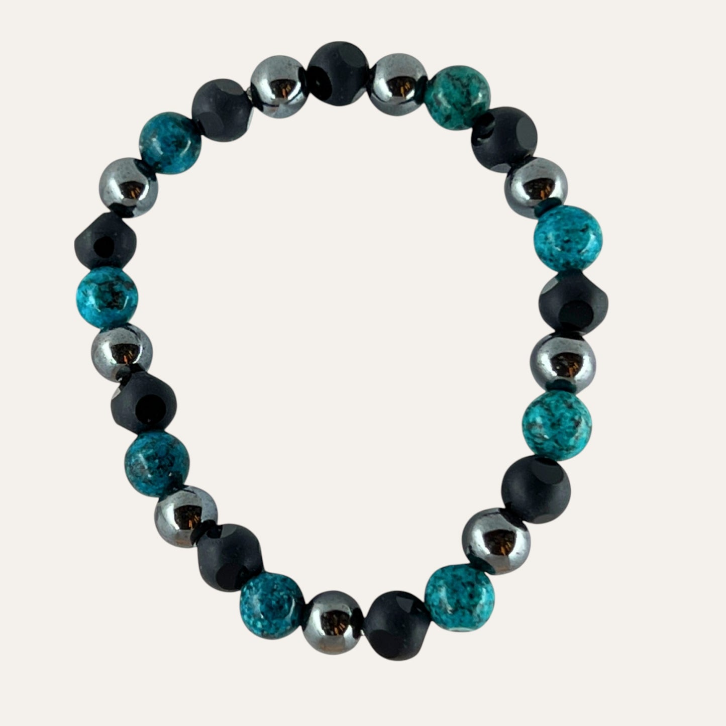 N3VO Elemental Balance Beaded Bracelet – Blue & Black