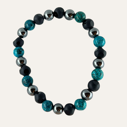 N3VO Elemental Balance Beaded Bracelet – Blue & Black