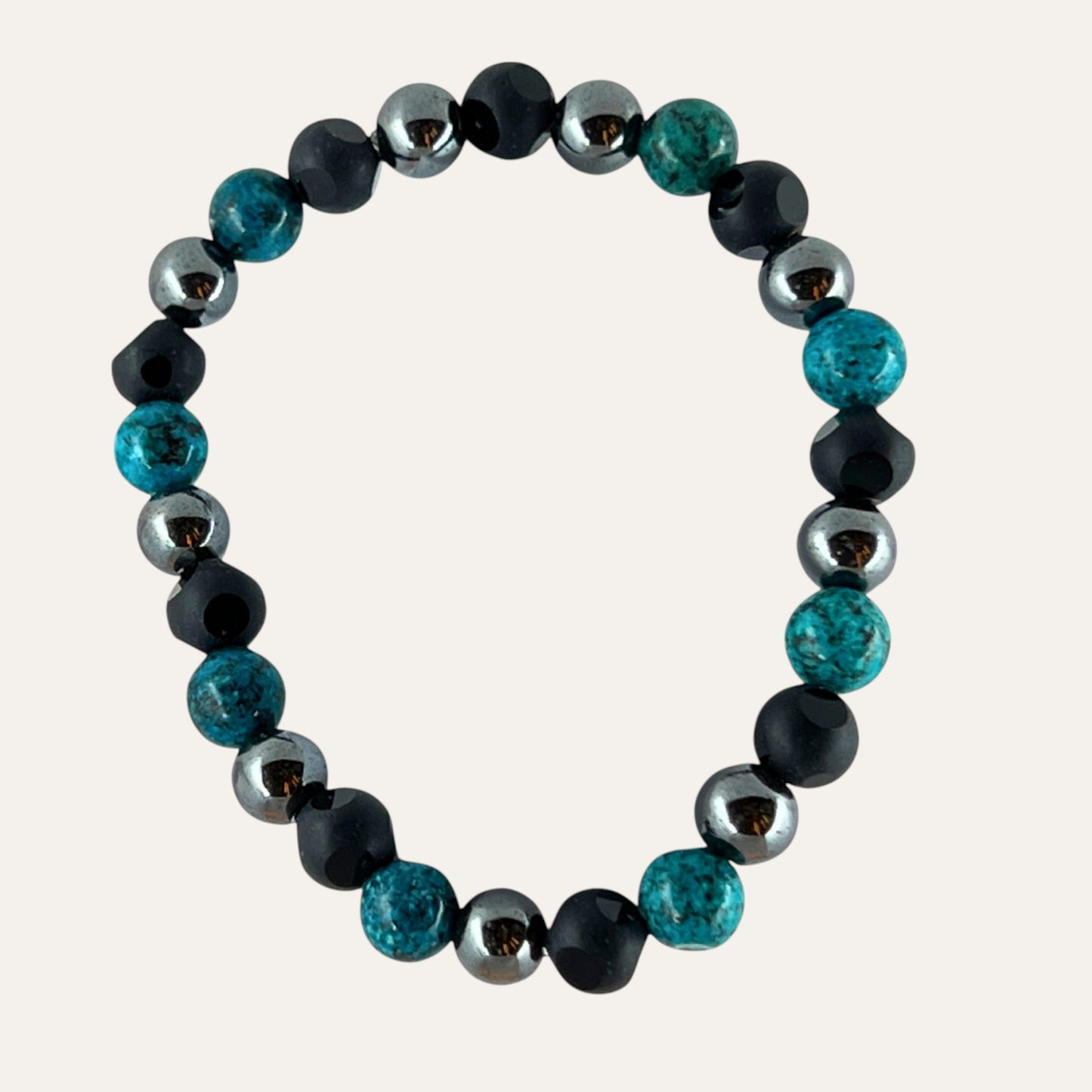 N3VO Elemental Balance Beaded Bracelet – Blue & Black