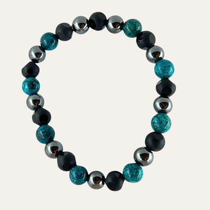 N3VO Elemental Balance Beaded Bracelet – Blue & Black