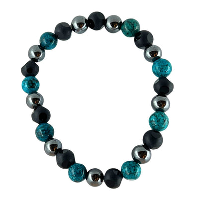N3VO Elemental Balance Beaded Bracelet – Blue & Black