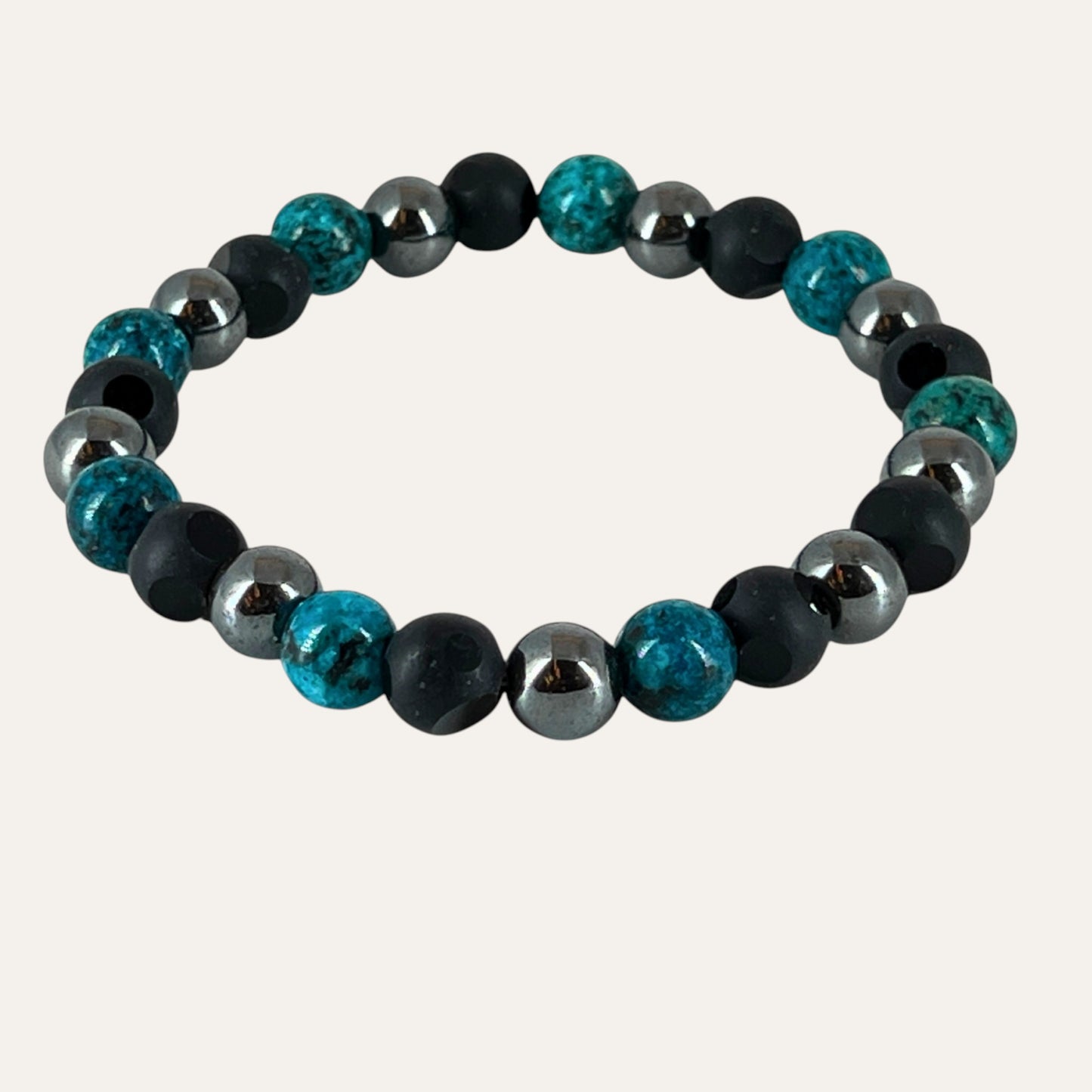 N3VO Elemental Balance Beaded Bracelet – Blue & Black