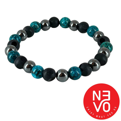 N3VO Elemental Balance Beaded Bracelet – Blue & Black