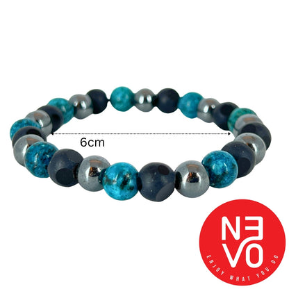 N3VO Elemental Balance Beaded Bracelet – Blue & Black
