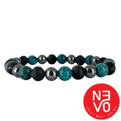 N3VO Elemental Balance Beaded Bracelet – Blue & Black