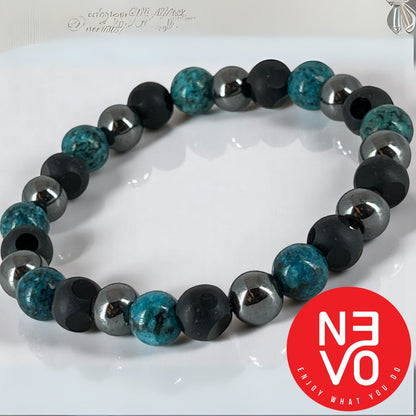 N3VO Elemental Balance Beaded Bracelet – Blue & Black