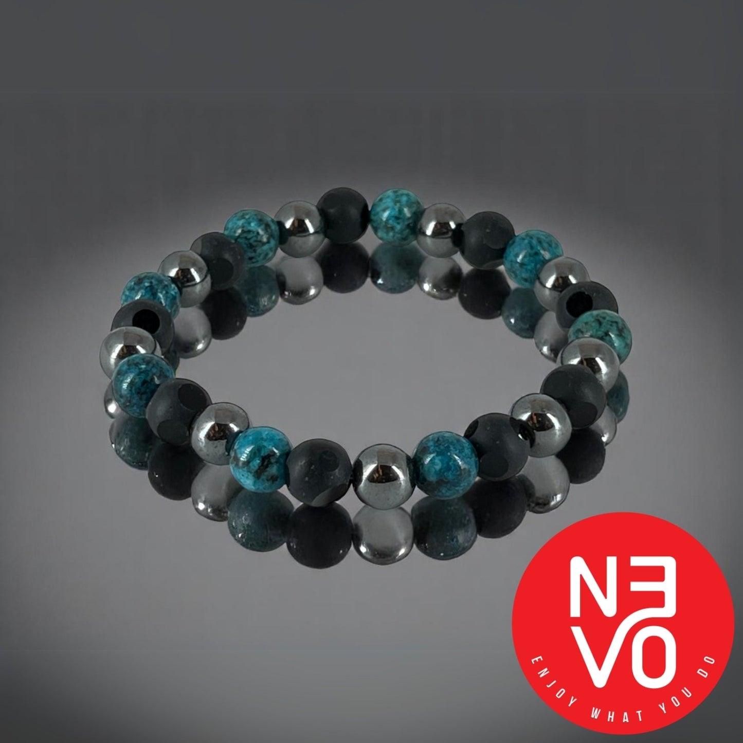 N3VO Elemental Balance Beaded Bracelet – Blue & Black
