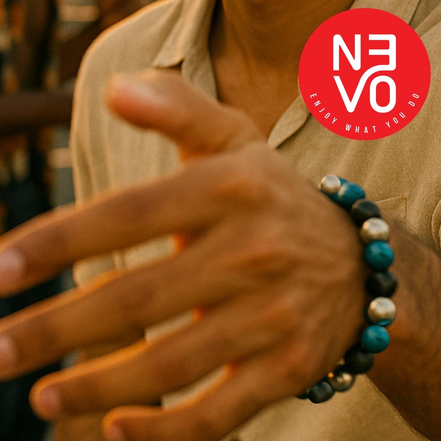N3VO Elemental Balance Beaded Bracelet – Blue & Black