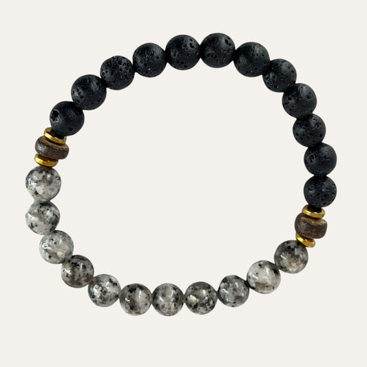 Elemental Balance Beaded Bracelet –  White & Black