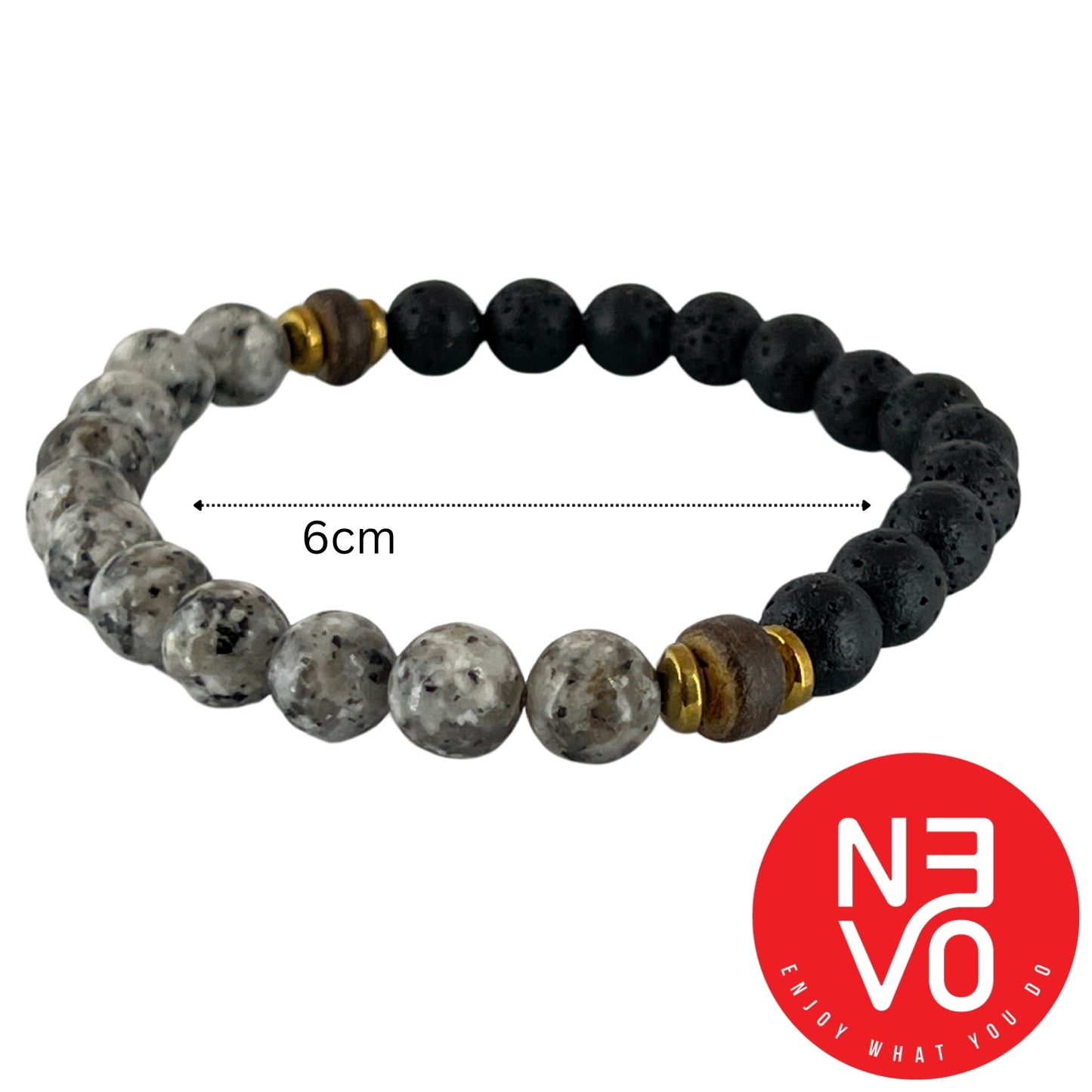 N3VO Elemental Balance Beaded Bracelet –  White & Black