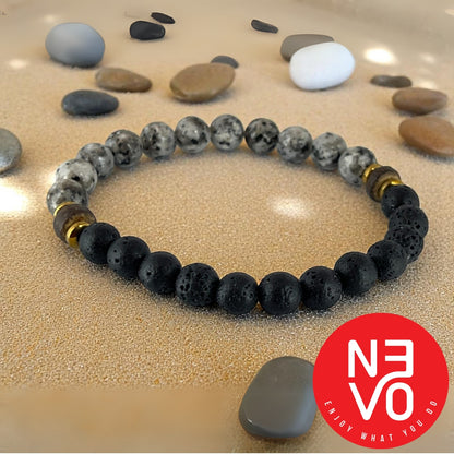 N3VO Elemental Balance Beaded Bracelet –  White & Black