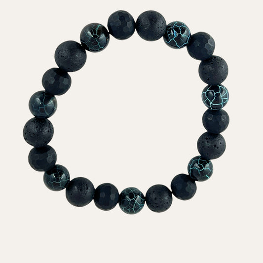 Electric Blue Beaded Bracelet