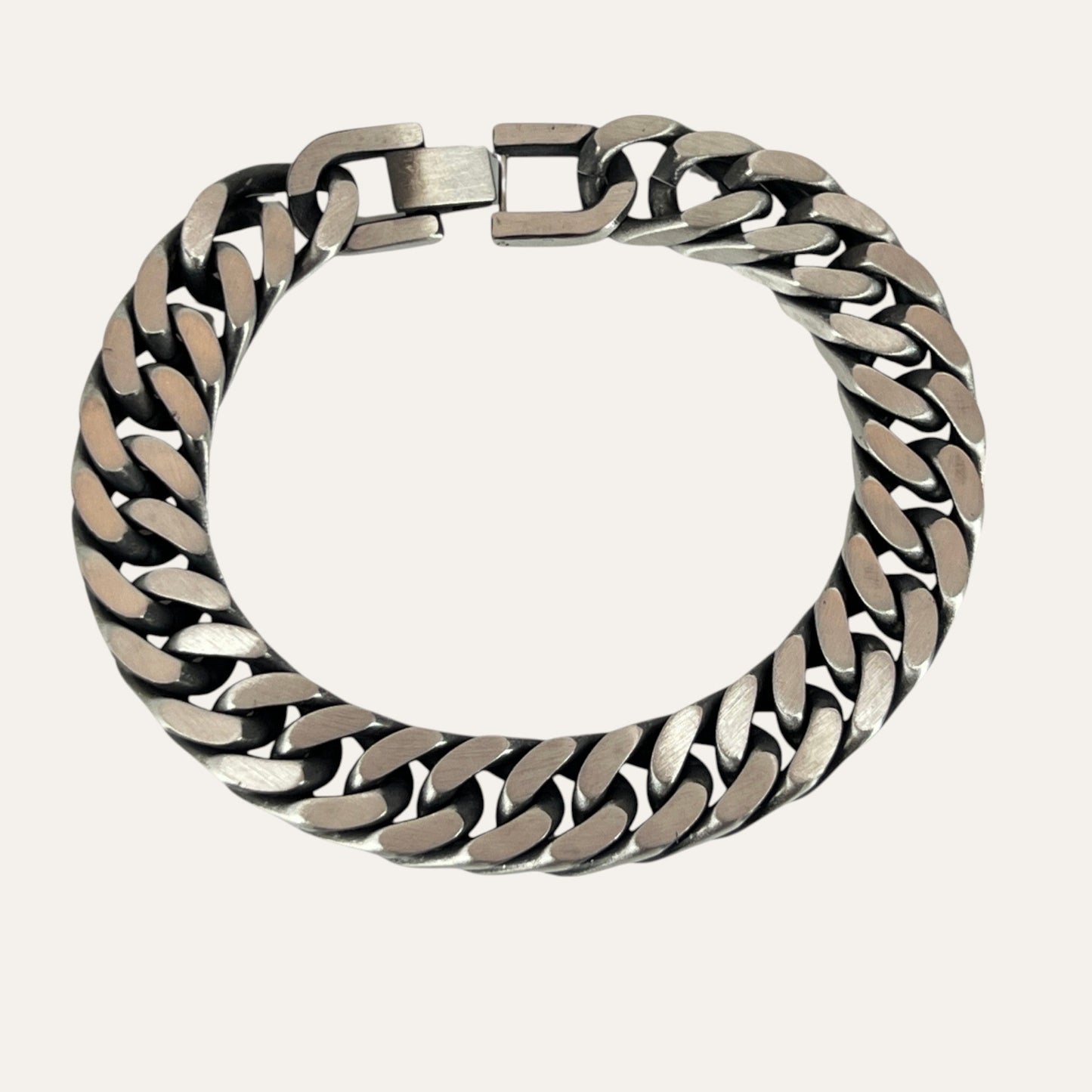 N3VO Vulcan Cuban Link Bracelet – Silver Finish