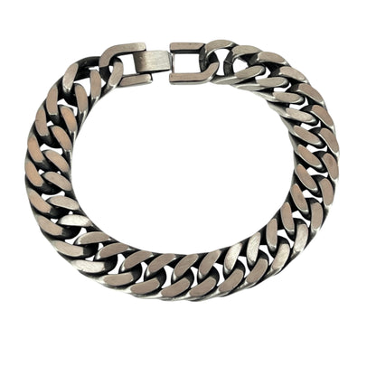 N3VO Vulcan Cuban Link Bracelet – Silver Finish