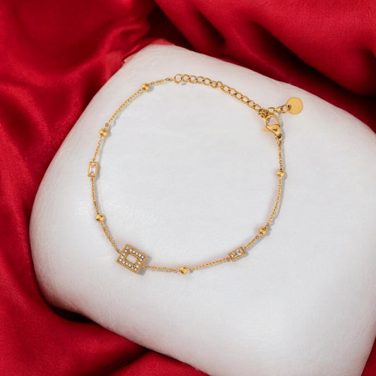 Luxe Square Charm Bracelet