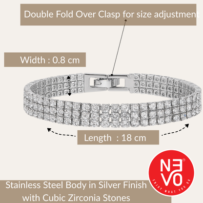 N3VO Triple Sparkle Tennis Bracelet