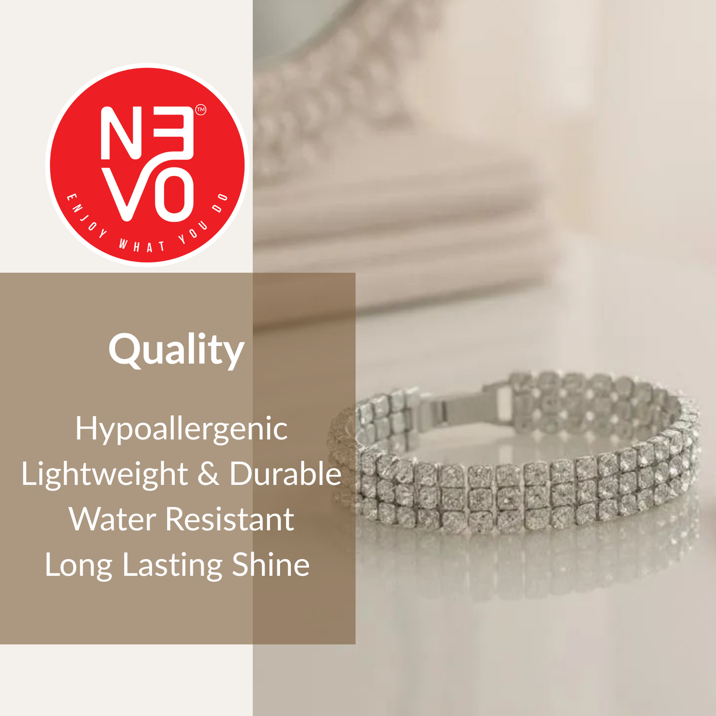 N3VO Triple Sparkle Tennis Bracelet