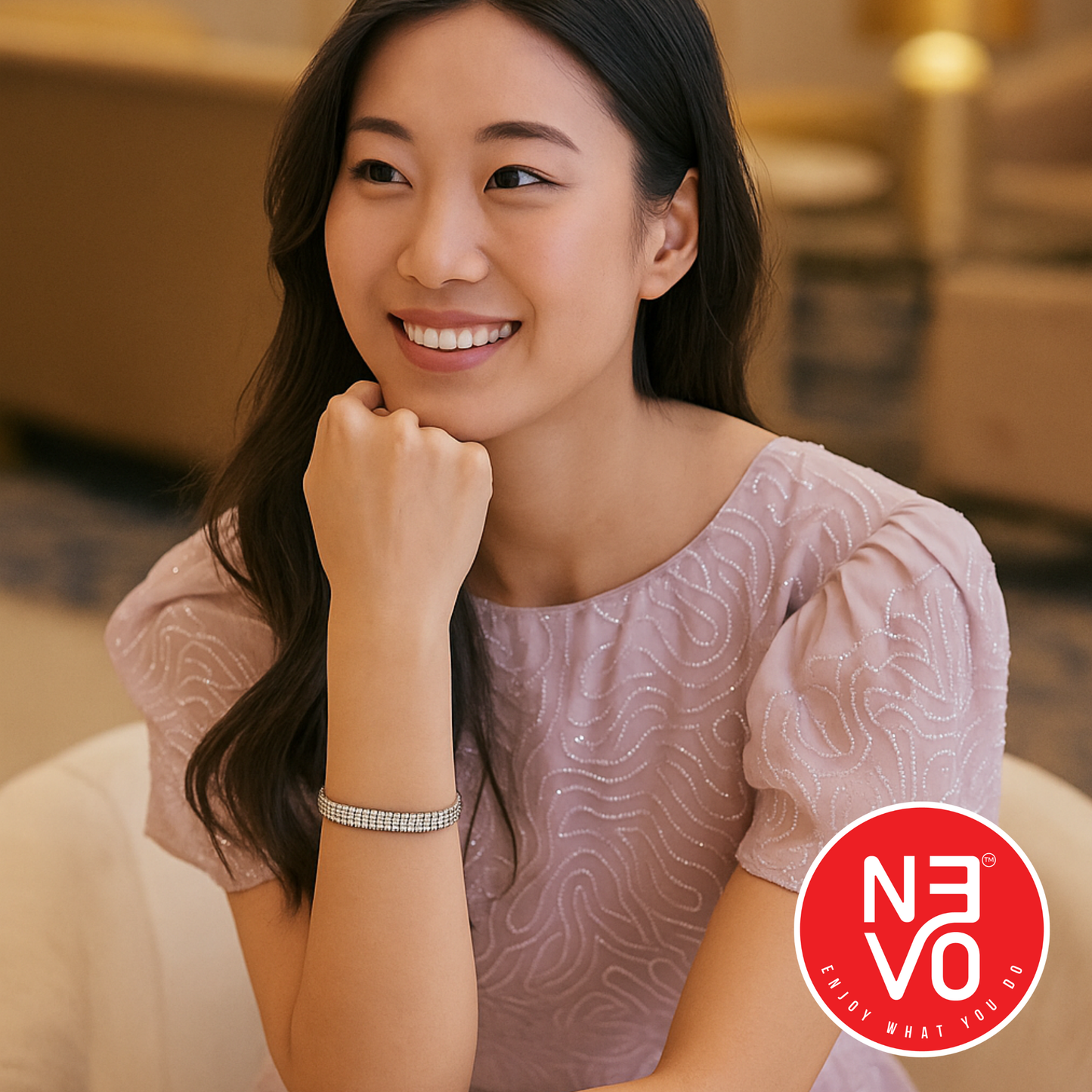 N3VO Triple Sparkle Tennis Bracelet