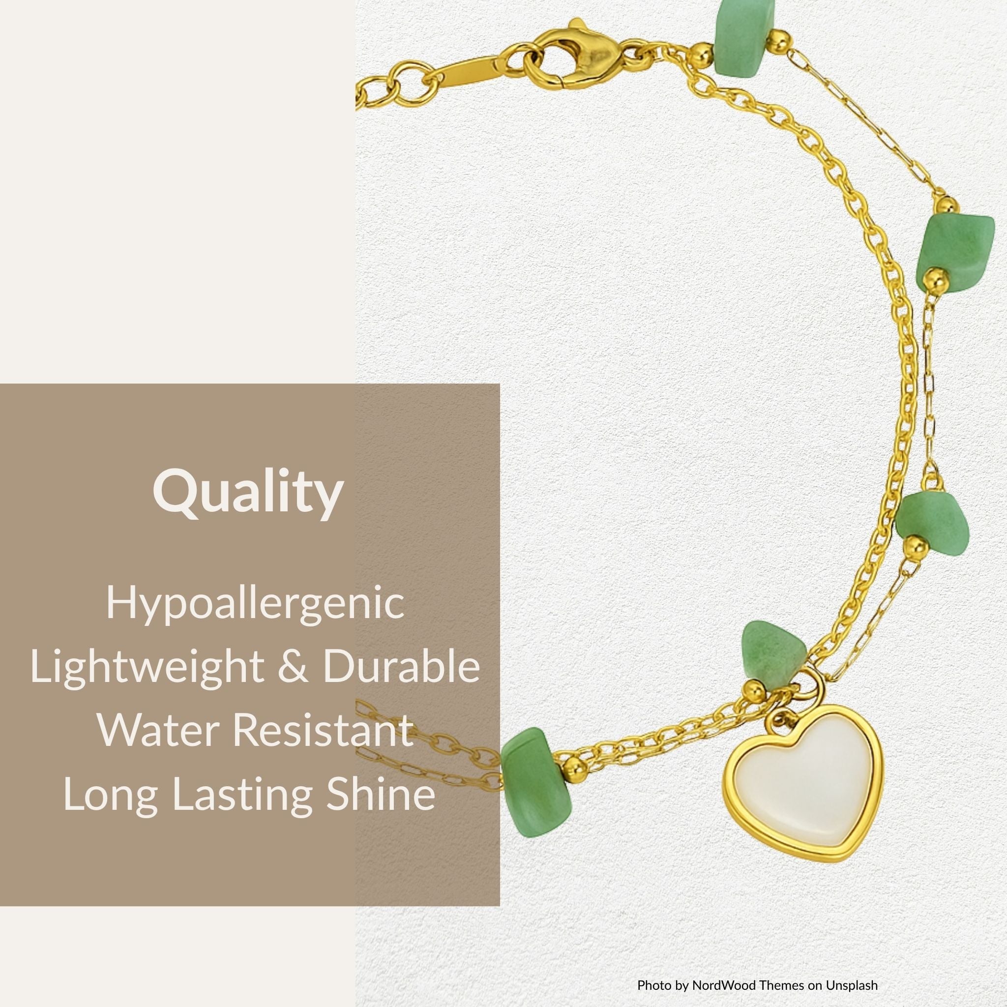 Green Heartstone Bracelet N3VO