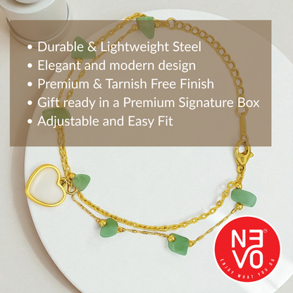 N3VO Green Heartstone Bracelet