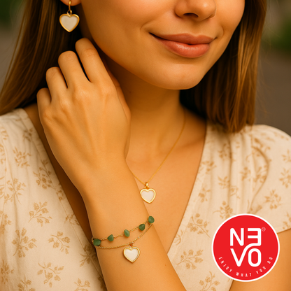 N3VO Green Heartstone Bracelet
