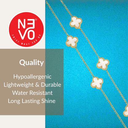 N3VO White Clover Jewelry Set