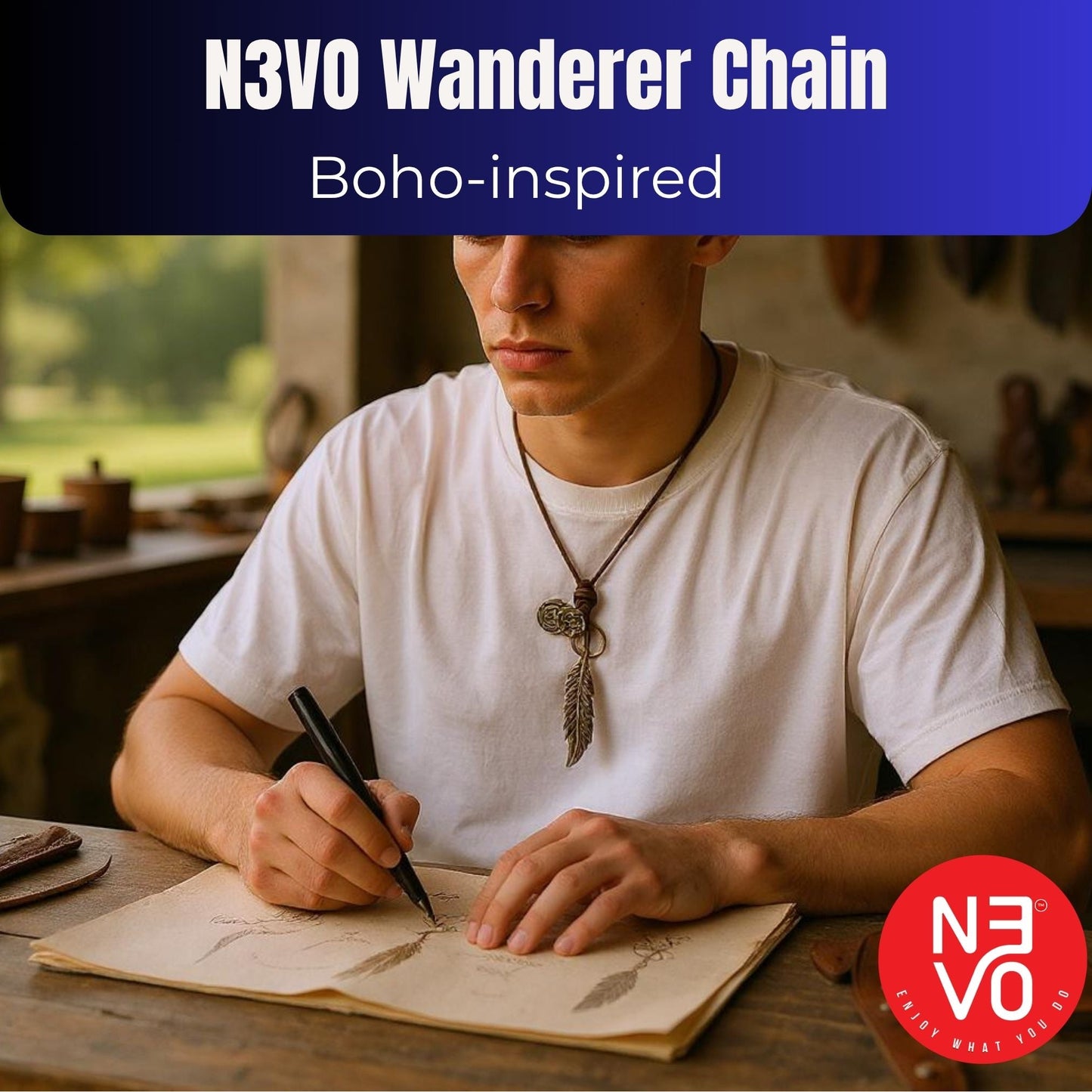 N3VO Wanderer Feather Pendant