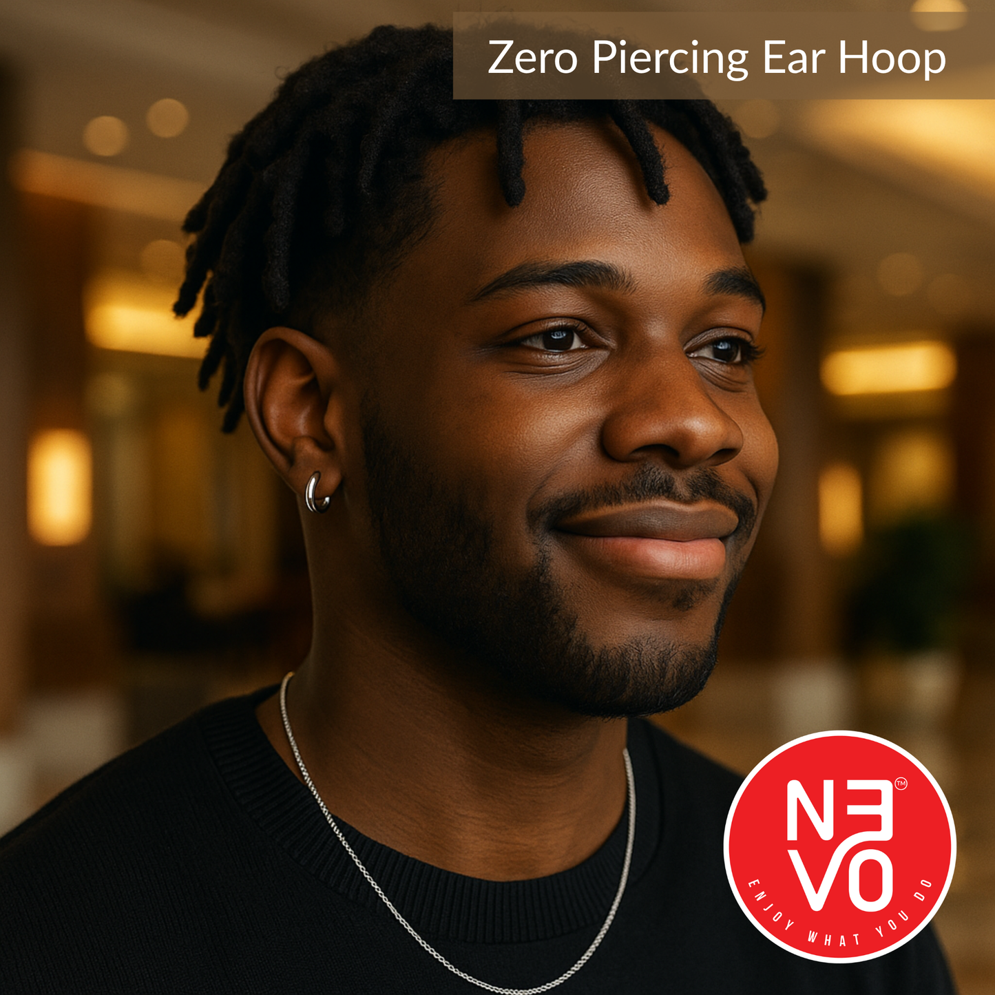 N3VO Silver Sleek Hoop