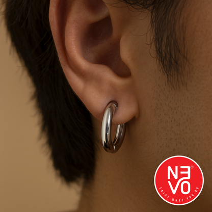 N3VO Silver Sleek Hoop