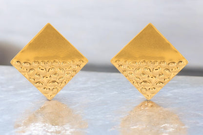 Hammered Diamond Stud Earrings