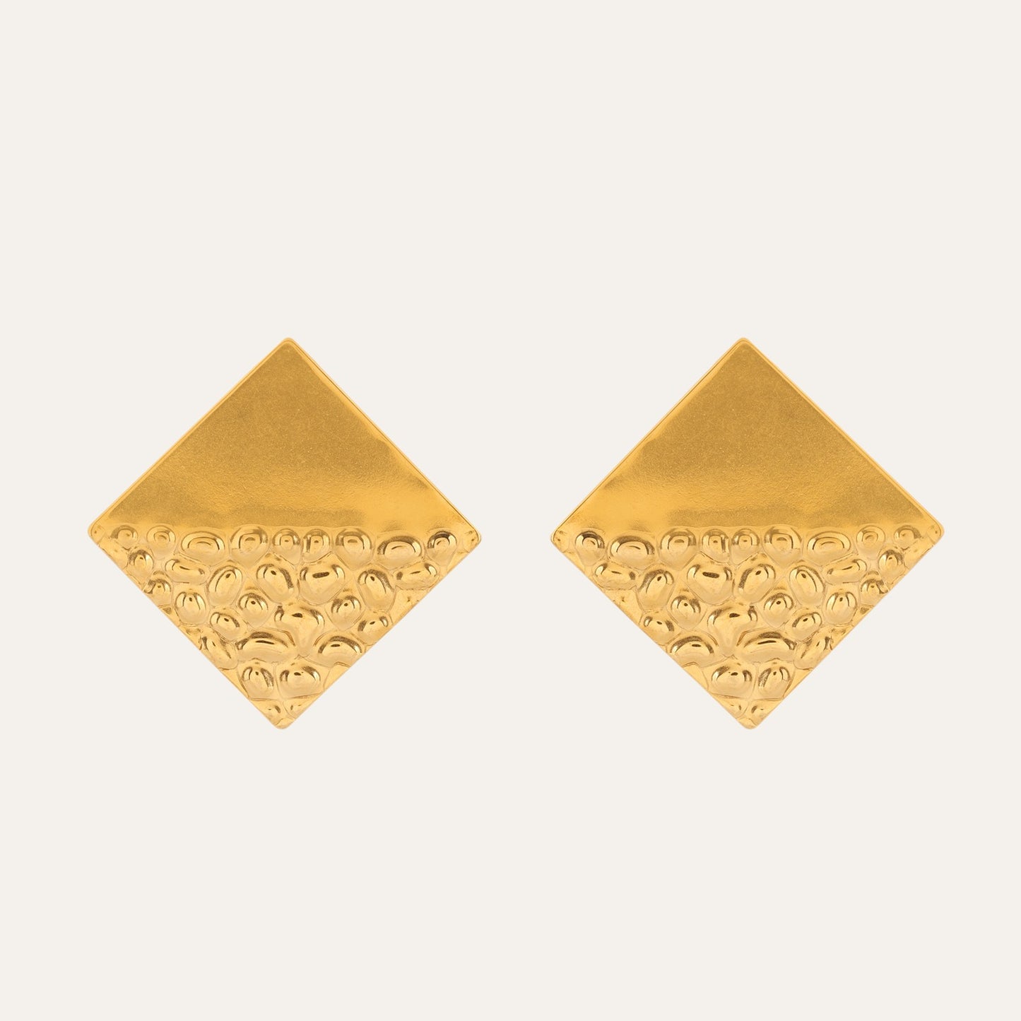 Hammered Diamond Stud Earrings