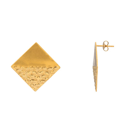 Hammered Diamond Stud Earrings