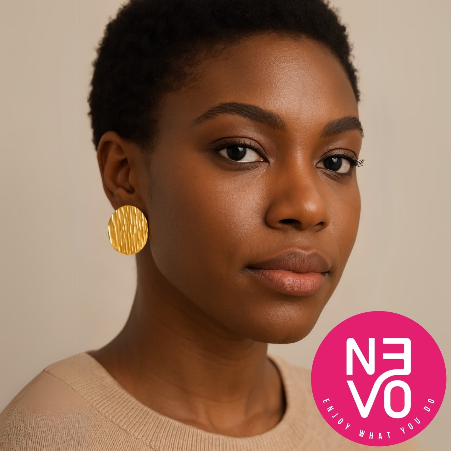 N3VO Textured Stud Earrings