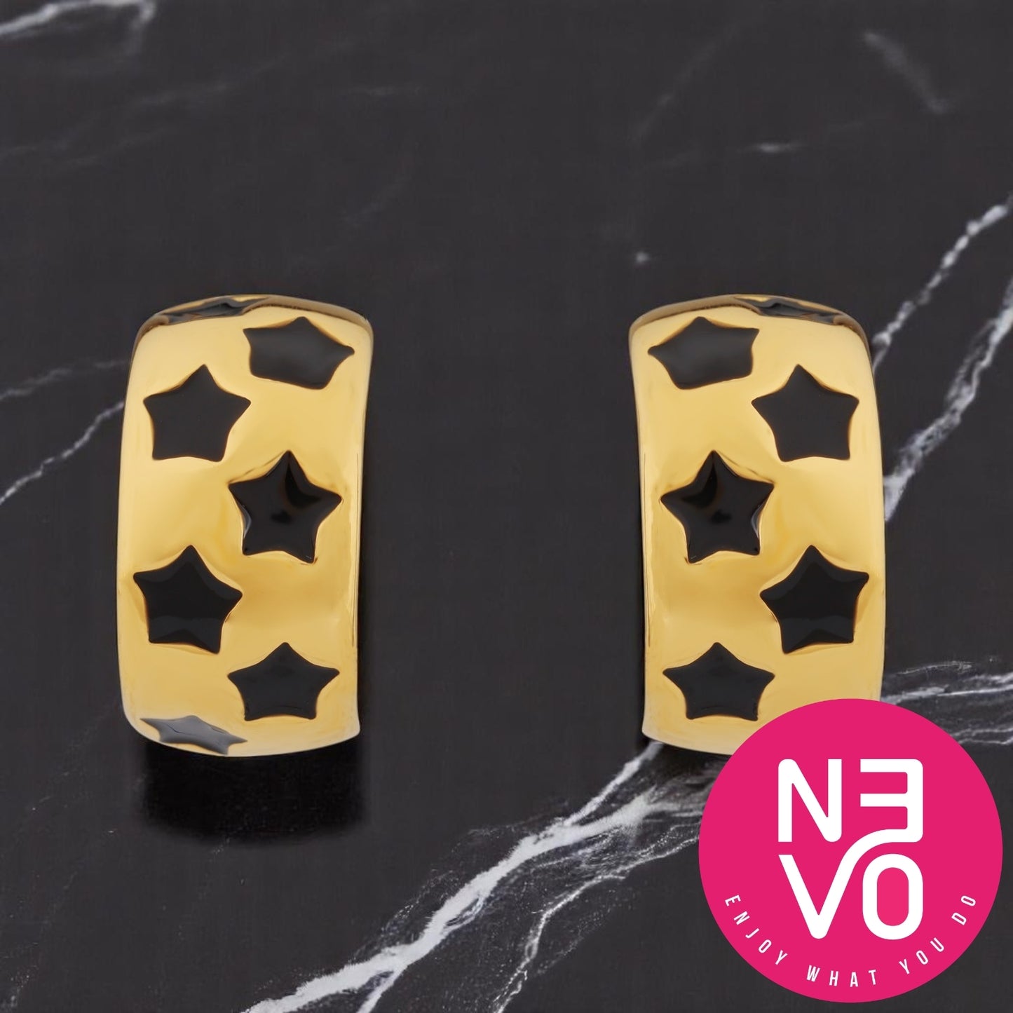 N3VO Stellar Noir Hoop Earrings