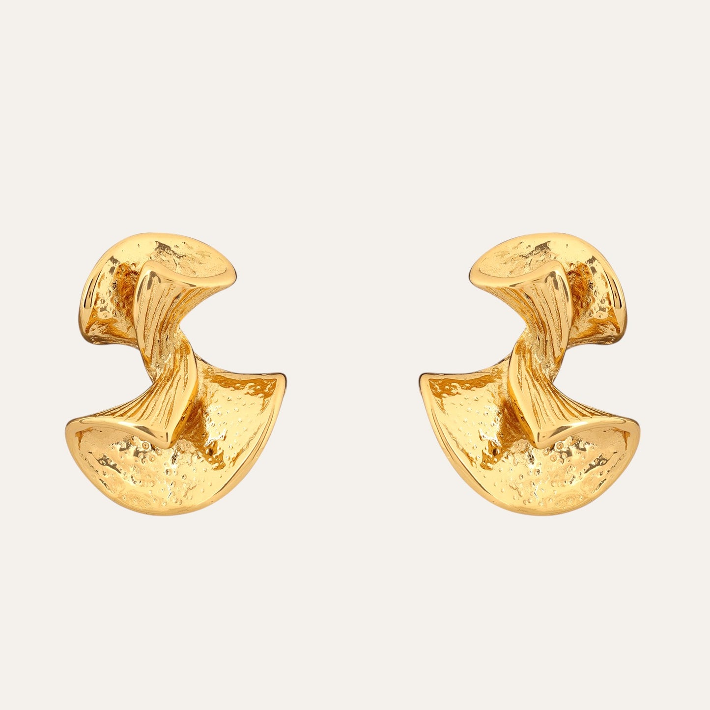 N3VO Liquid Gold Stud Earrings