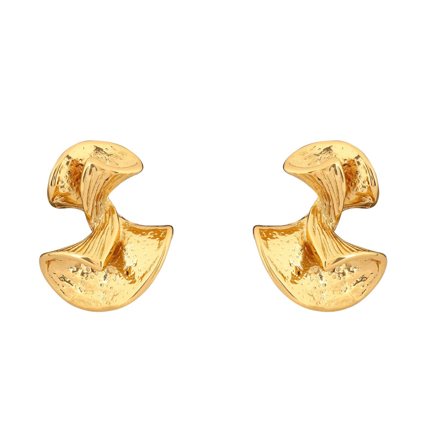 N3VO Liquid Gold Stud Earrings