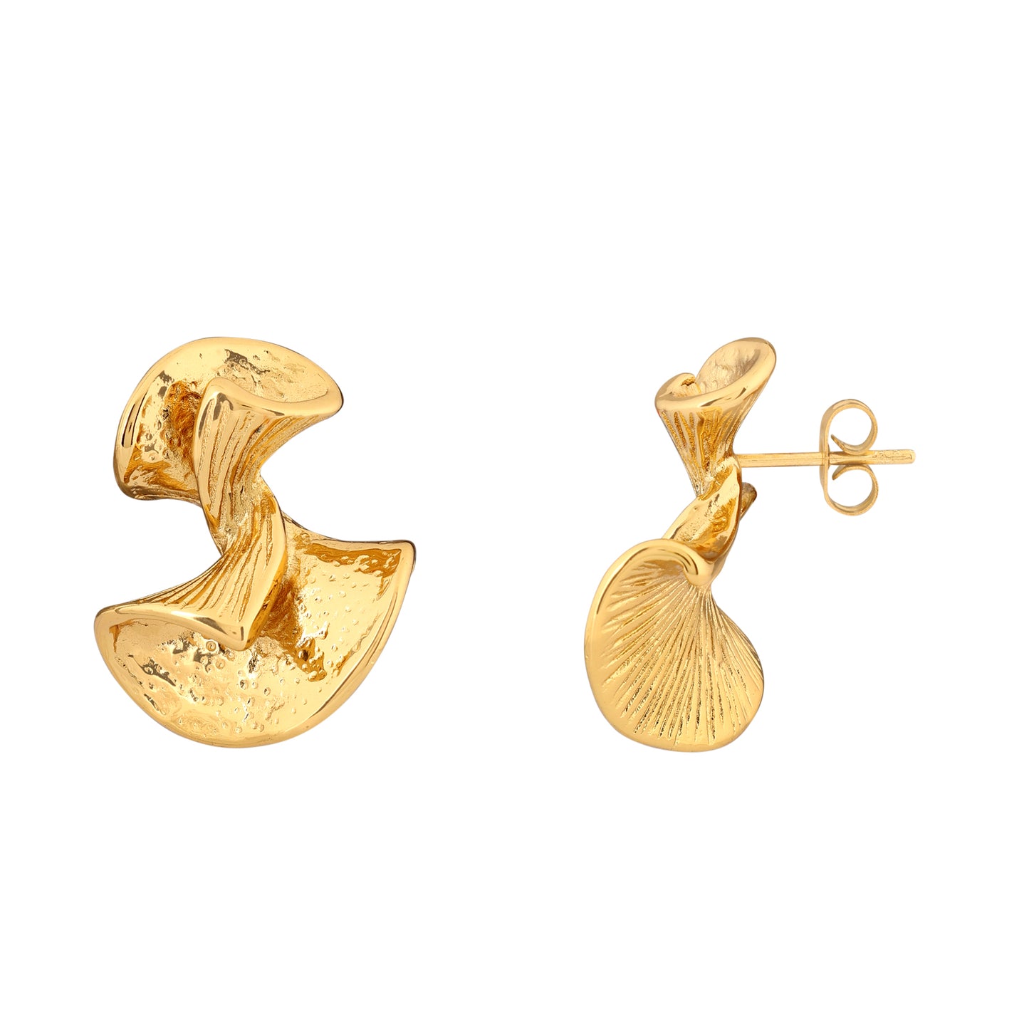 N3VO Liquid Gold Stud Earrings