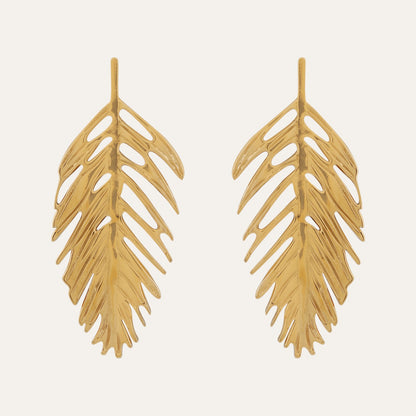 N3VO Golden Fern Earrings